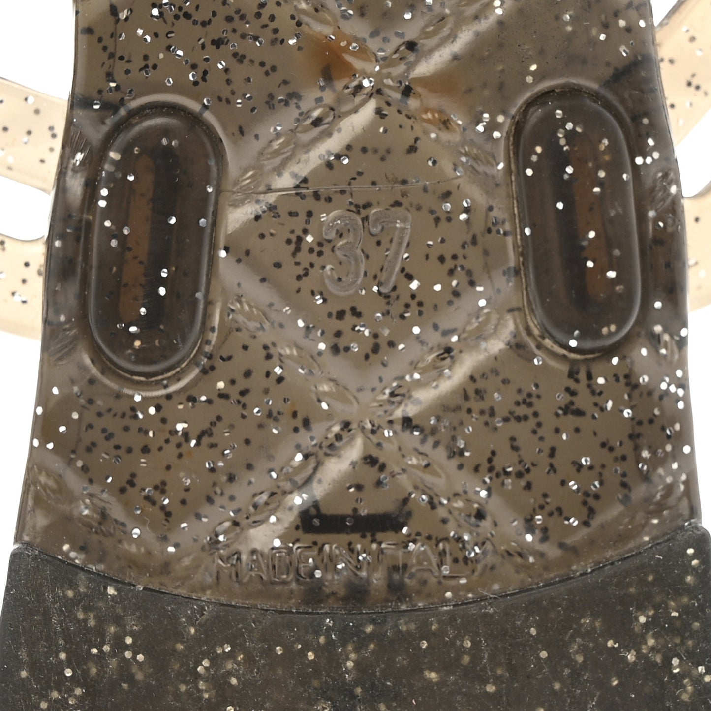 Glitter Jelly Camellia Thong Sandals 37 Black