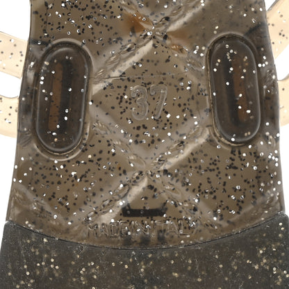 Chanel Glitter Jelly Camellia Thong Sandals 37 Black 8 of 10