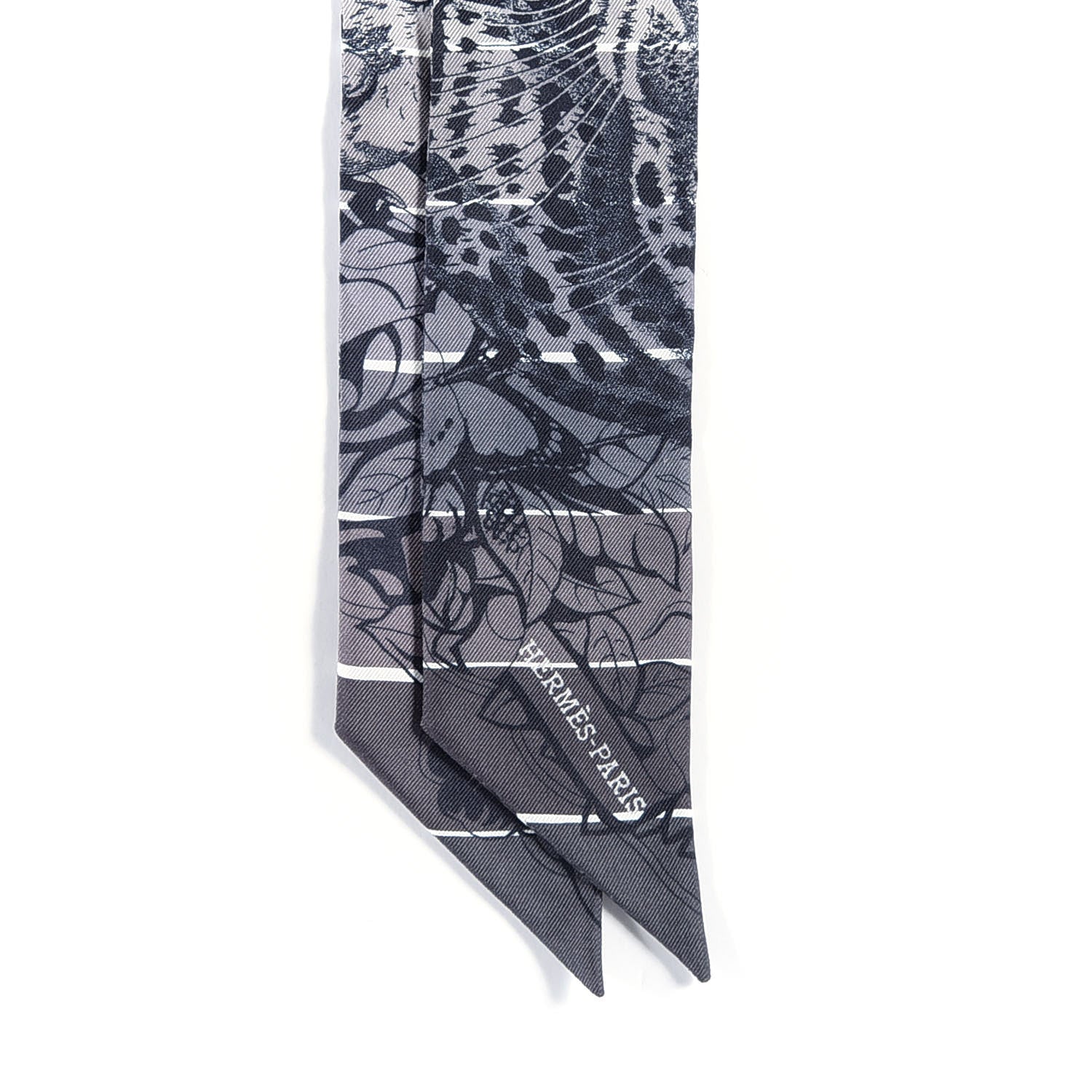 Hermes Silk Jungle Love Rainbow Twilly Gris Black White 2 of 3