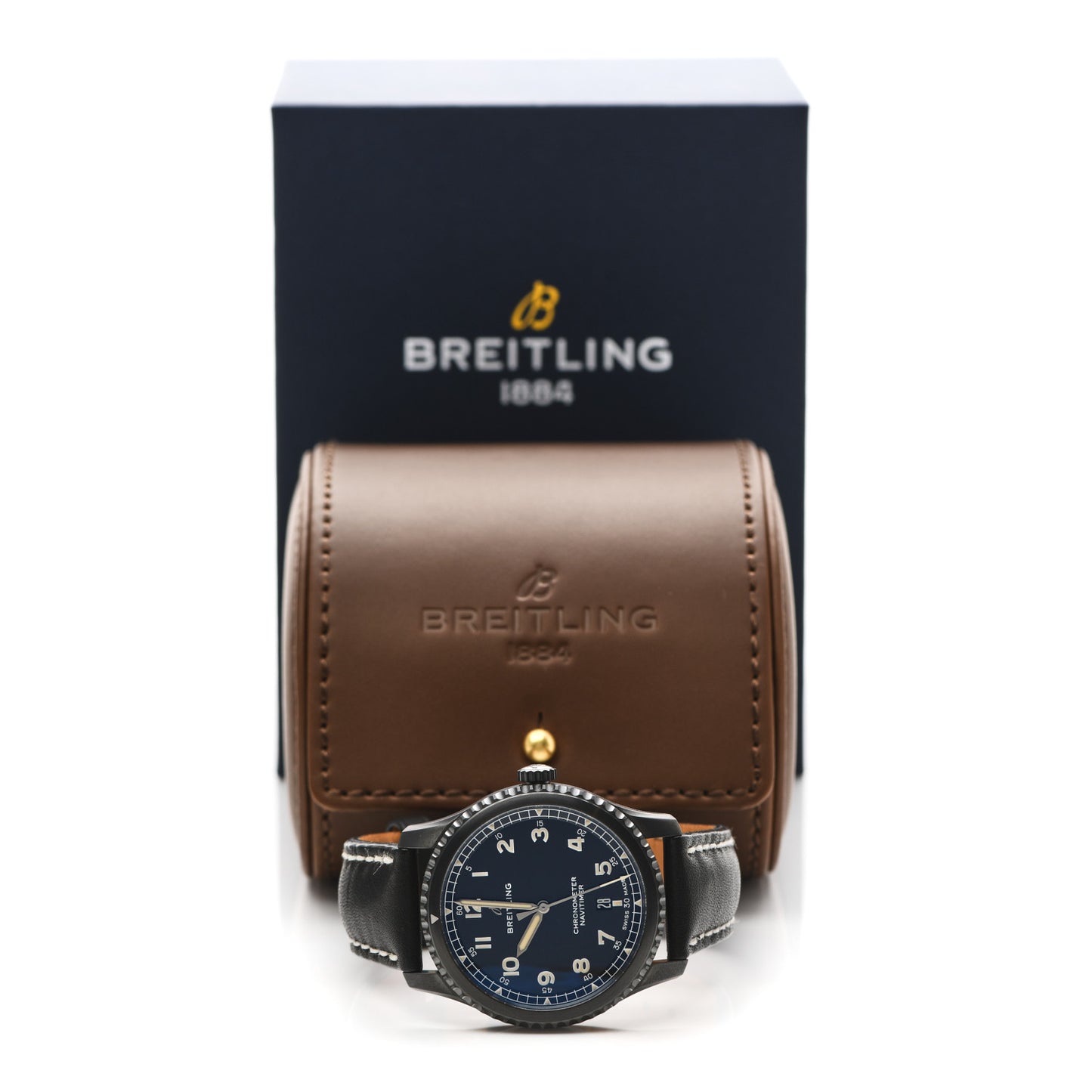 PVD Stainless Steel Calfskin 41mm Navitimer 8 Automatic Watch Blue M17314