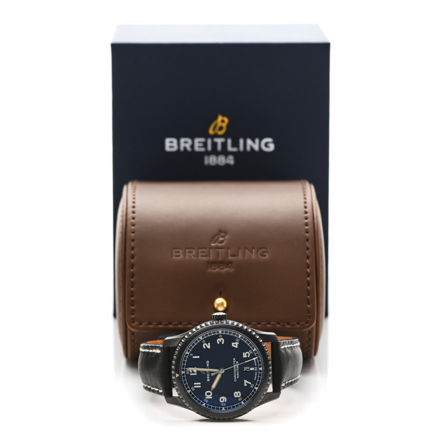 Breitling PVD Stainless Steel Calfskin 41mm Navitimer 8 Automatic Watch Blue M17314 5 of 5