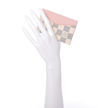 Louis Vuitton Damier Azur Daily Card Holder Rose Ballerine 2 of 8