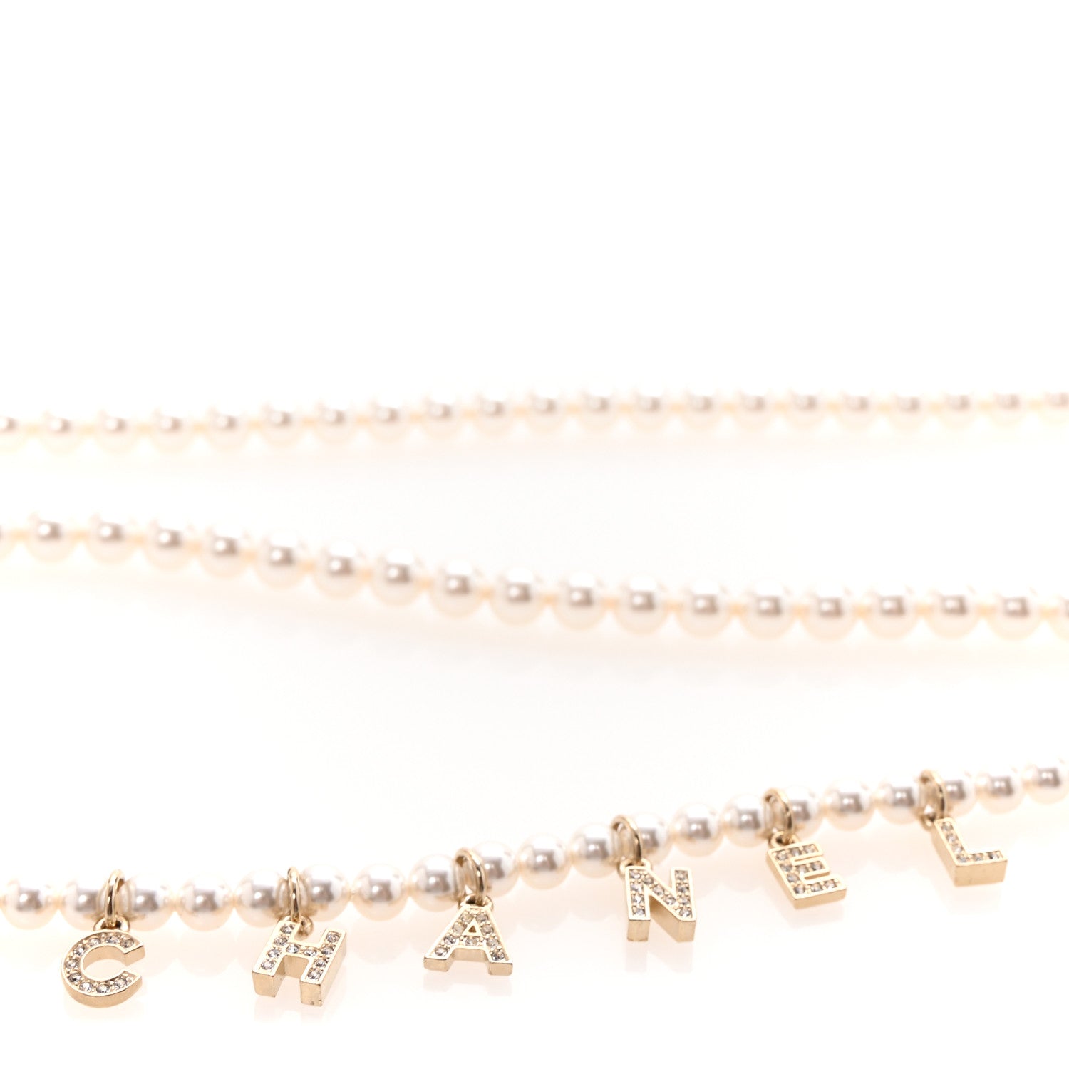 Chanel Pearl Crystal CC Logo Belt 80 Gold 3 of 5