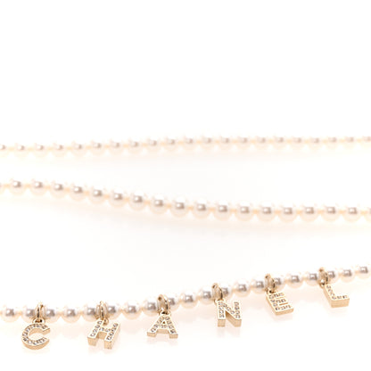Chanel Pearl Crystal CC Logo Belt 80 Gold 3 of 5