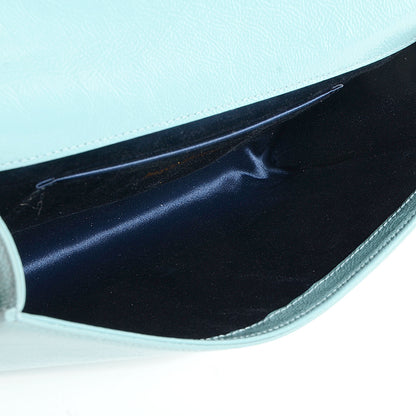 Saint Laurent Textured Patent Large Belle De Jour Clutch Light Green 5 of 7