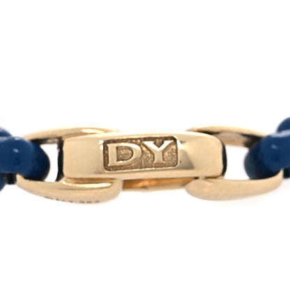 David Yurman Stainless Steel 14K Yellow Gold Acrylic Bel Aire 4mm Chain Bracelet Navy 3 of 4