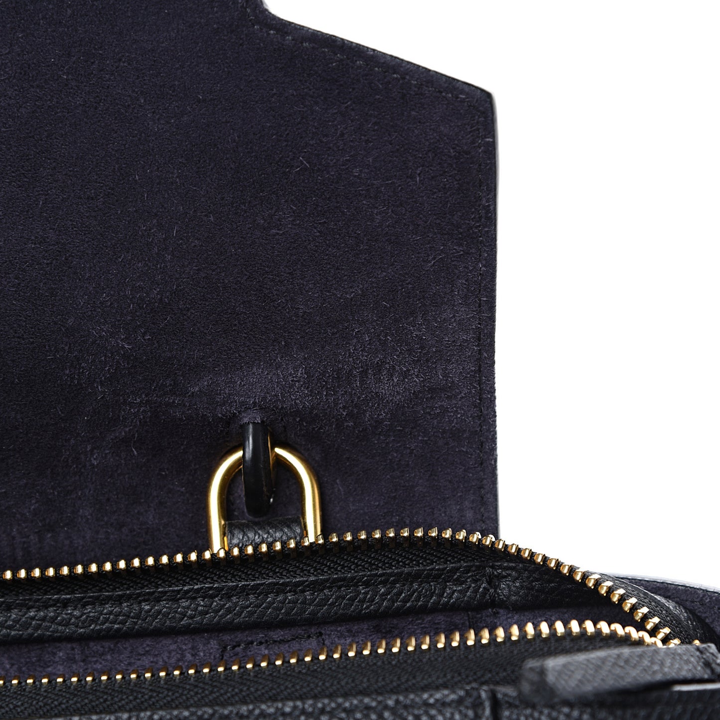 Grained Calfskin Micro Belt Bag Black
