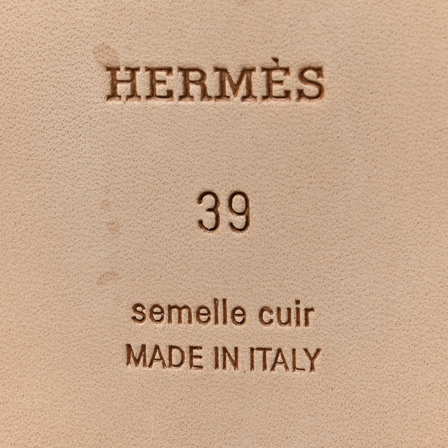 Hermes Box Calfskin Oran Sandals 39 Beige Nude 6 of 7