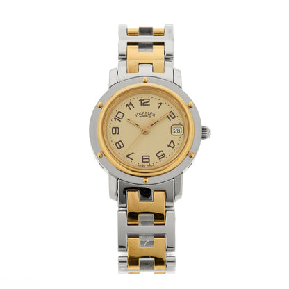 Hermes Stainless Steel 24mm Clipper Quartz Watch Gold 1 of 5