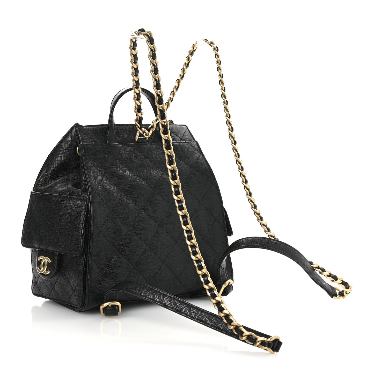 Caviar Quilted Medium Chanel 25 Backpack Black