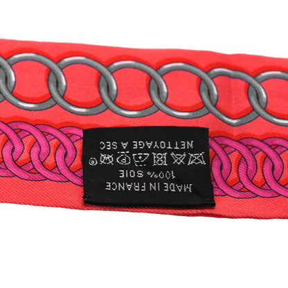 Hermes Silk Maillons Twilly Rouge Indigo Fuchsia 3 of 5