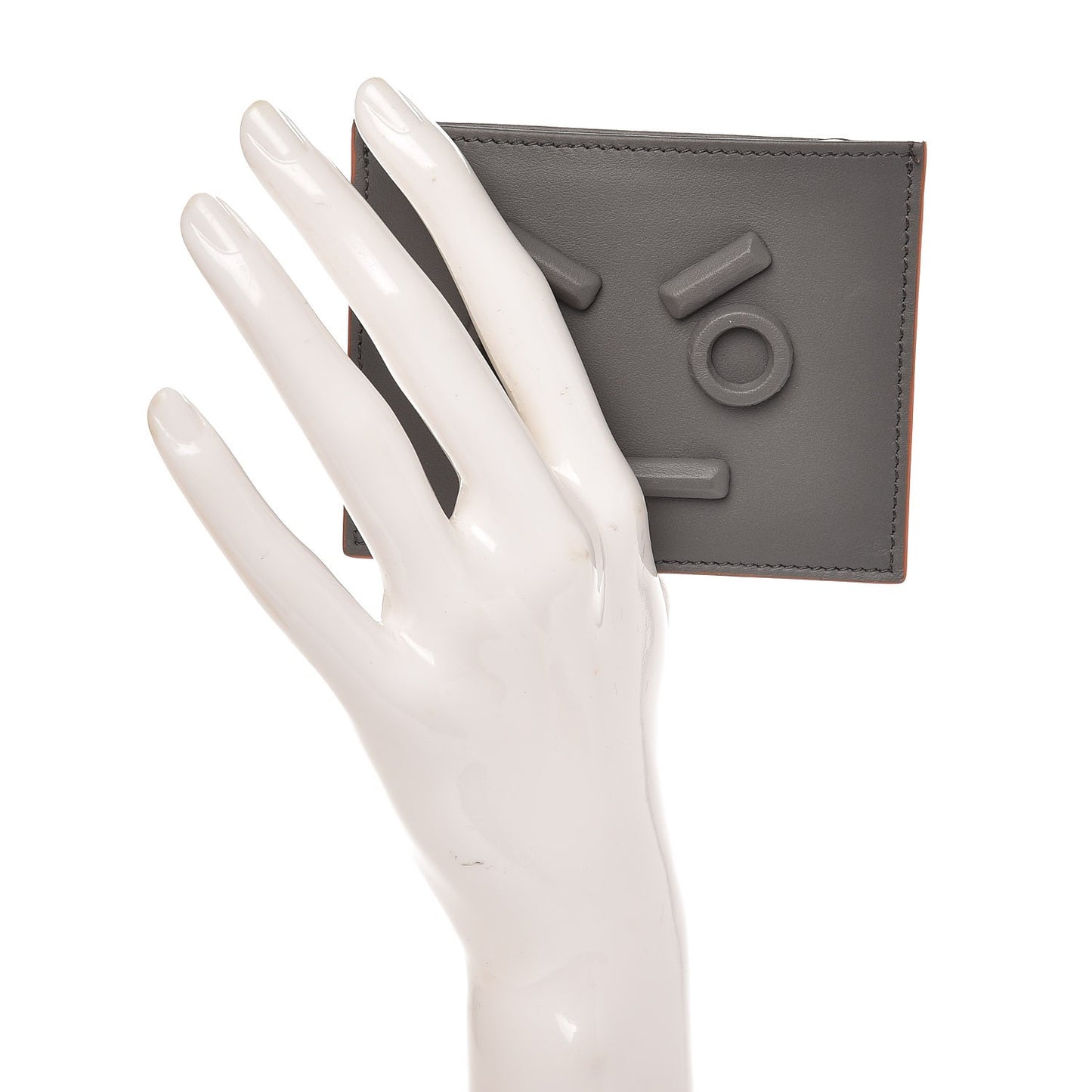 Vitello Century Face No Words Monochrome Card Holder Acciaio