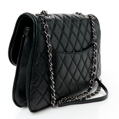 Chanel Lambskin Quilted Large Pagode Piping Flap Black 3 of 12