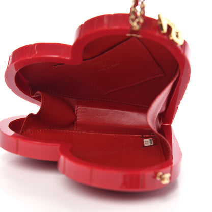 Chanel Plexiglass Heart Minaudiere Clutch Red 5 of 7
