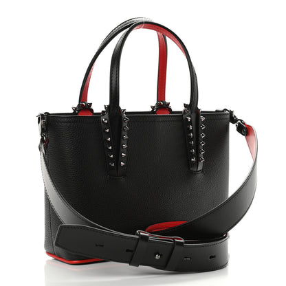 Christian Louboutin Calfskin Spikes Mini East West Cabata Tote Black 3 of 10