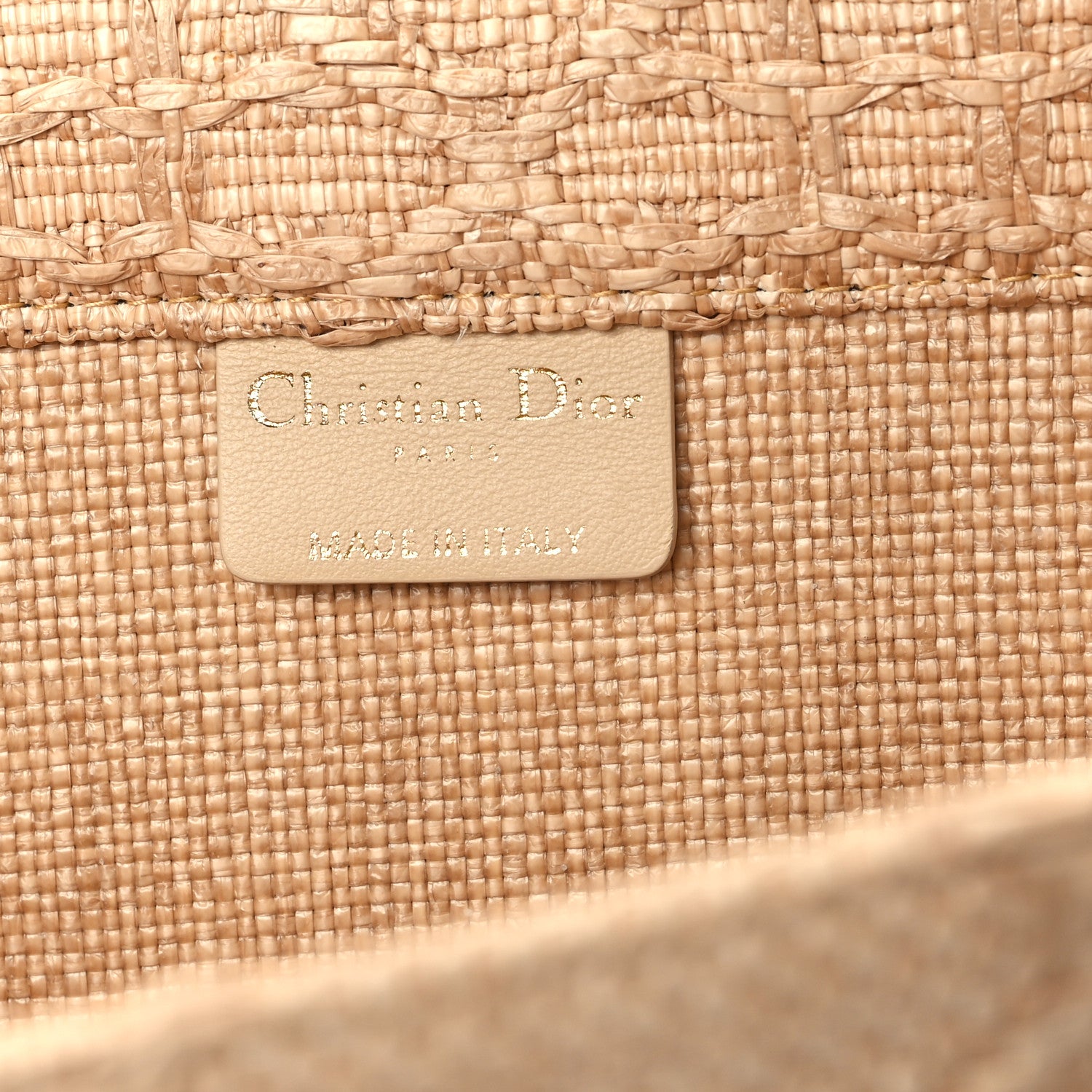 Christian Dior Raffia Cannage Medium Book Tote Natural 6 of 11