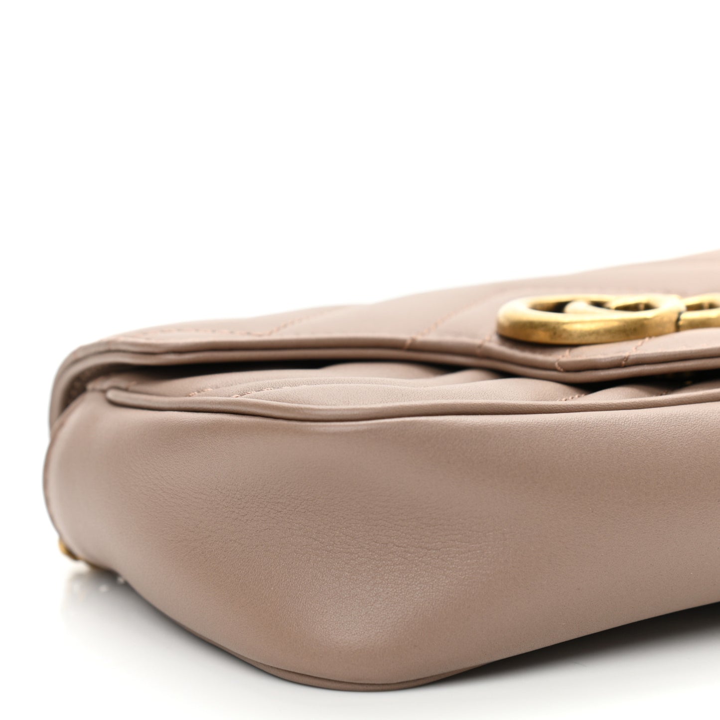 Calfskin Matelasse Super Mini GG Marmont Shoulder Bag Porcelain Rose