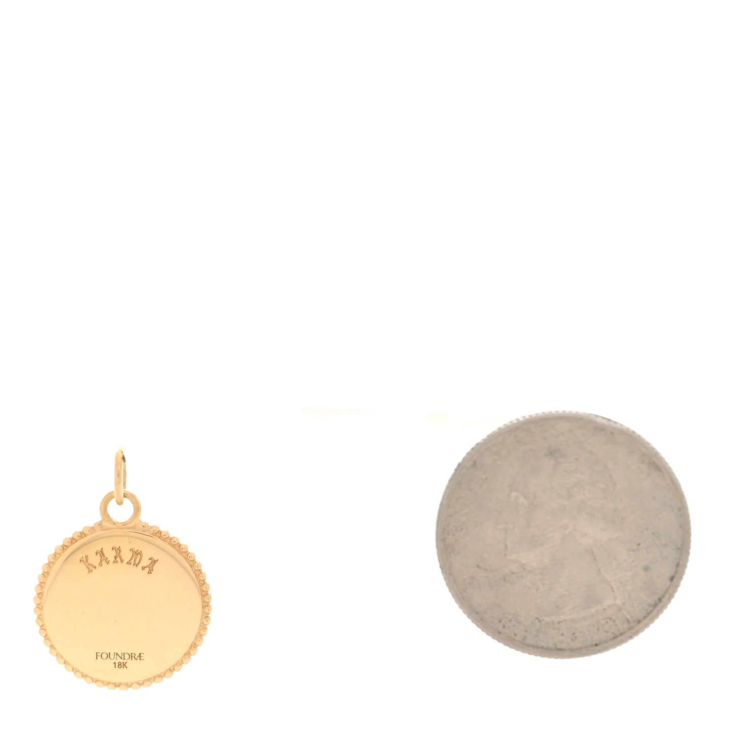 18K Yellow Gold Diamond Small Karma Medallion Pendant