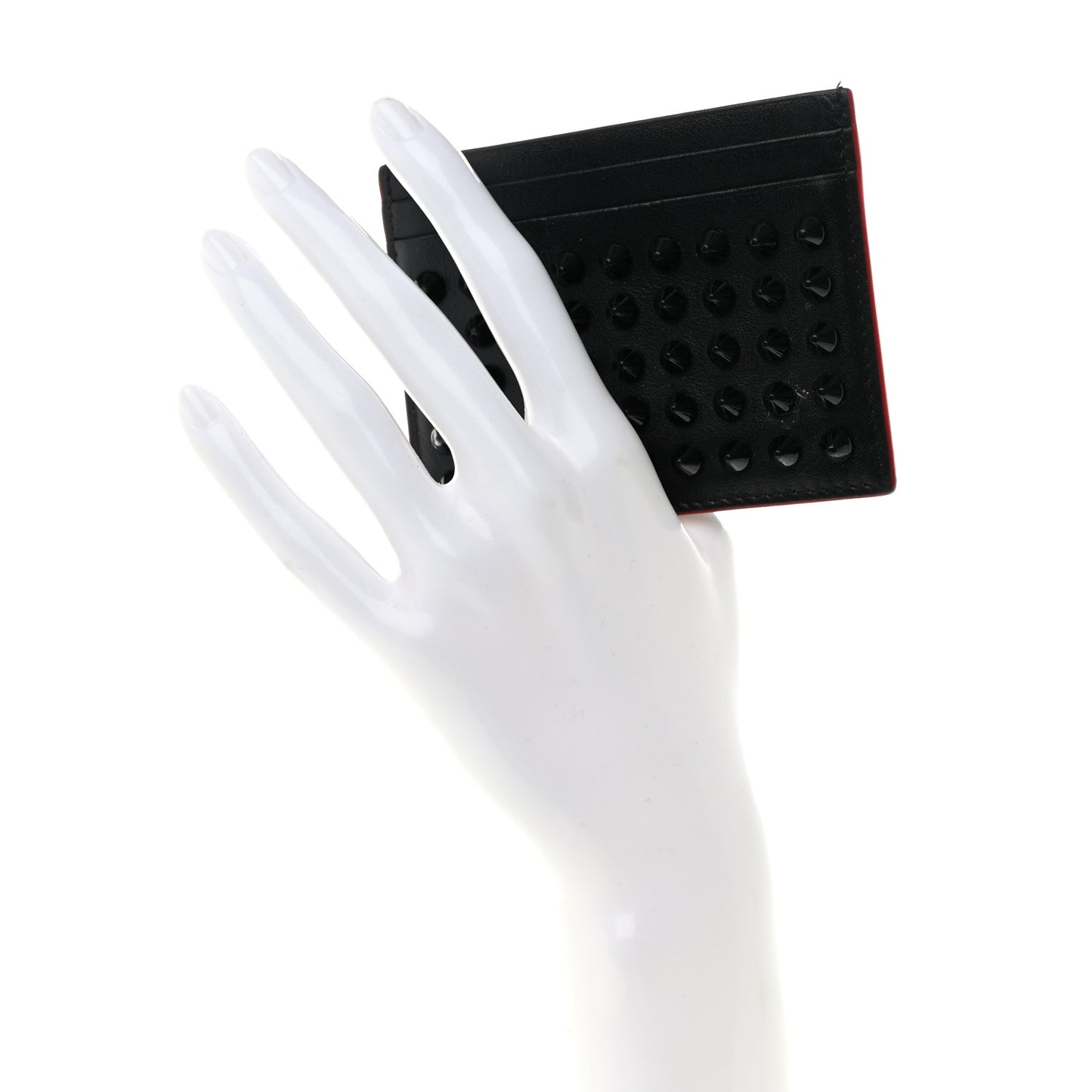 Calfskin Paris Spikes Kios Card Holder Black
