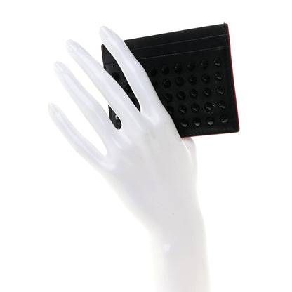 Christian Louboutin Calfskin Paris Spikes Kios Card Holder Black 2 of 13