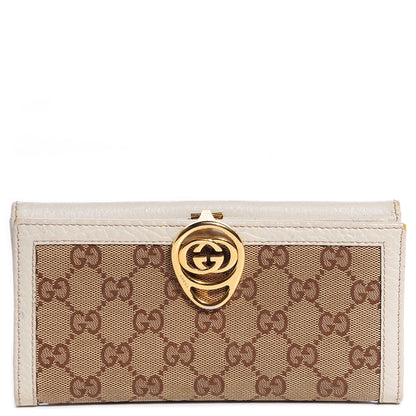 Gucci Monogram Interlocking GG Continental Wallet Off White 1 of 7