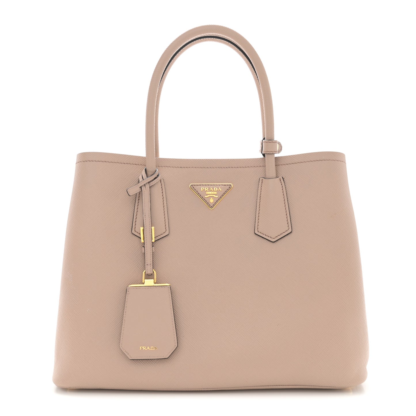 Saffiano Cuir Medium Double Bag Cammeo Black