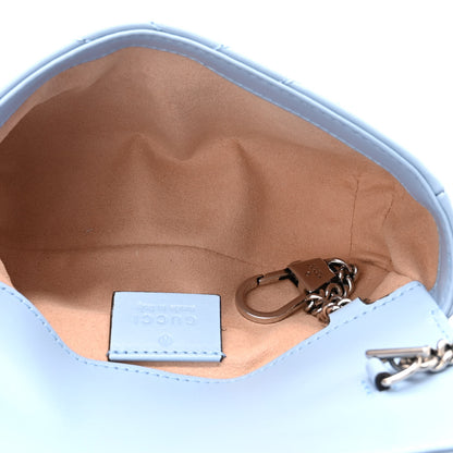 Gucci Calfskin Matelasse Super Mini GG Marmont Shoulder Bag Porcelain Light Blue 5 of 11