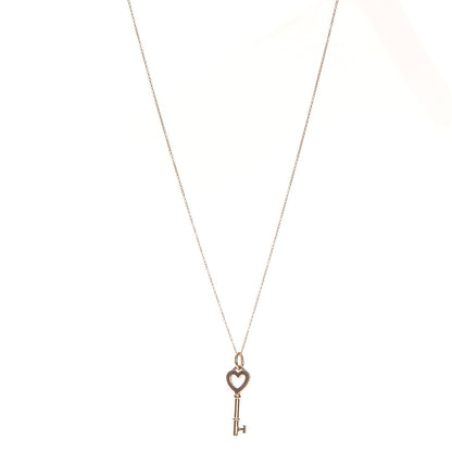 Tiffany 18K Yellow Gold Mini Heart Key Pendant Necklace 5 of 8