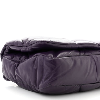 Prada Nappa Soft Padded Logo Embossed Triangle Quilted Shoulder Bag Viola 9 of 12