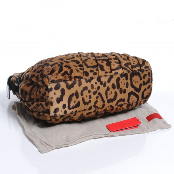 Pony Hair Pleated Maizeon Tote Leopard