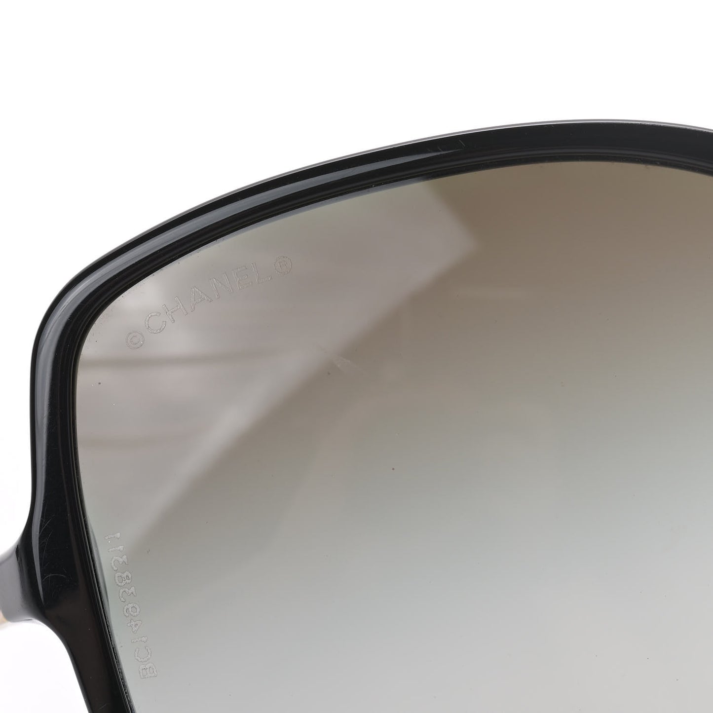 Lambskin Square Chain Sunglasses 5210-Q Black