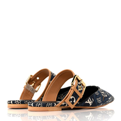 Louis Vuitton Jacquard Since 1854 Sofia Flat Mules 36 Blue 4 of 9