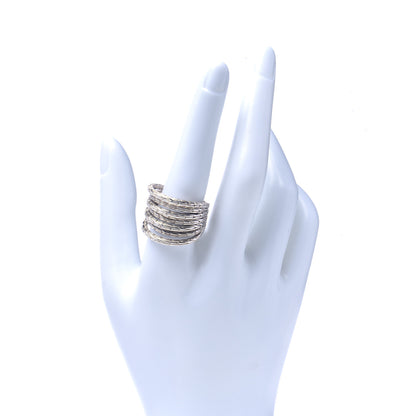 John Hardy Sterling Silver Classic Chain Multi Row Ring 10 2 of 4