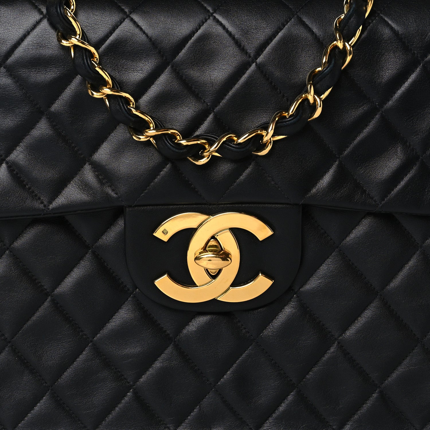 Chanel Lambskin Quilted XL Jumbo Single Flap Black 8 of 10