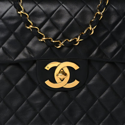 Chanel Lambskin Quilted XL Jumbo Single Flap Black 8 of 10