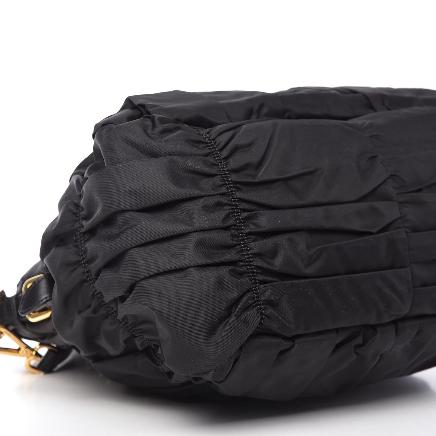Tessuto Nylon Nappa Gaufre Shopping Satchel Black