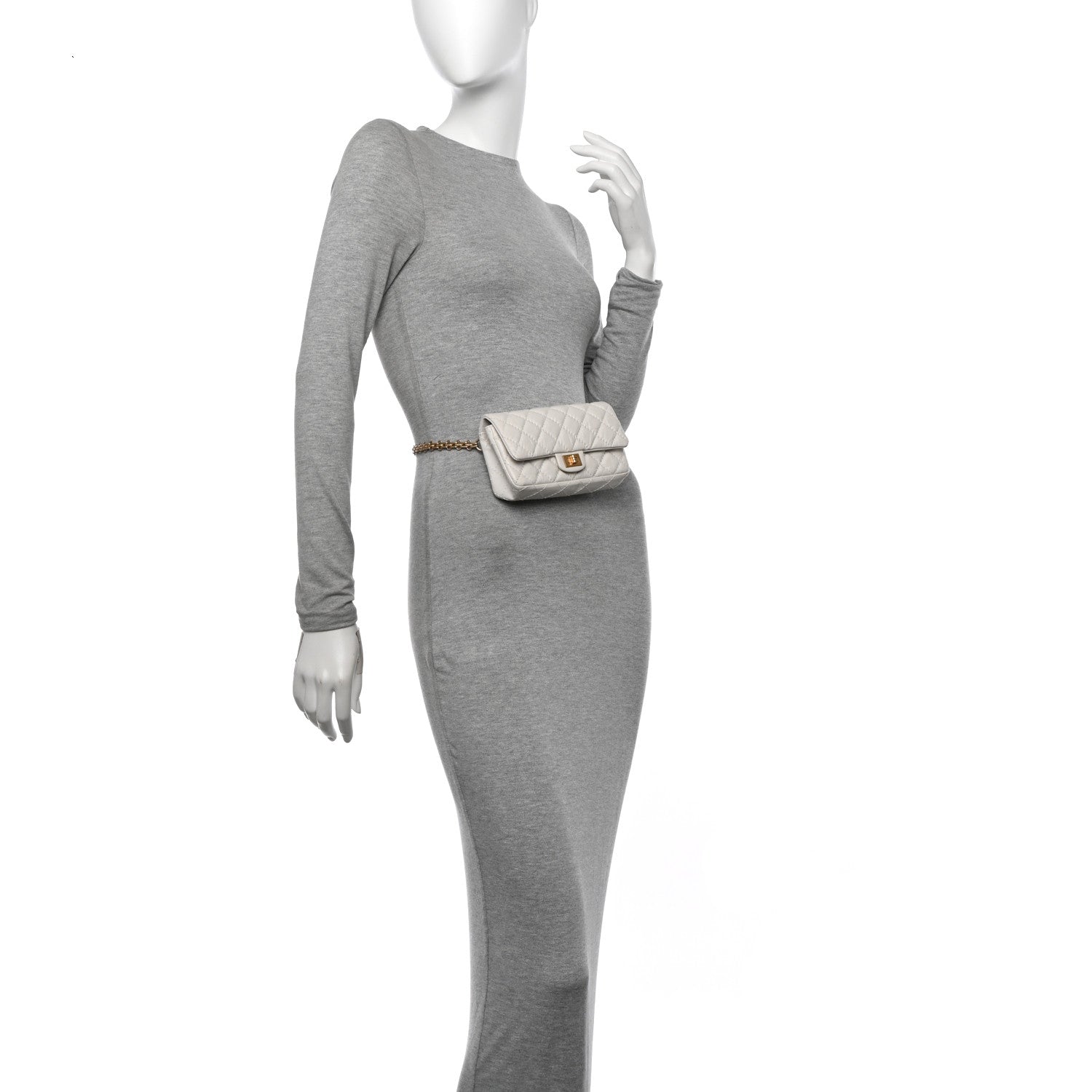 Chanel Aged Calfskin Quilted 2.55 Reissue Flap Belt Bag White 2 of 11