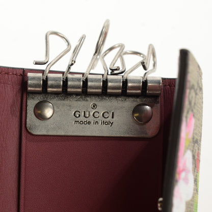 Gucci GG Supreme Monogram Blooms 6 Key Holder Case Beige Multicolor Dry Rose 6 of 8
