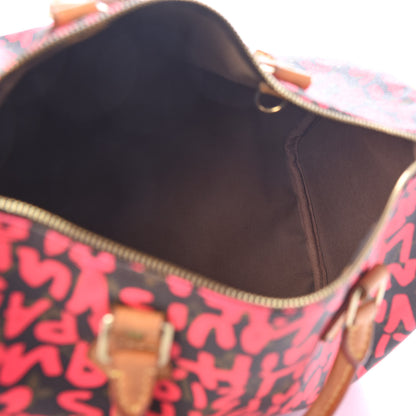 Louis Vuitton Monogram Graffiti Speedy 30 Fuchsia 5 of 9