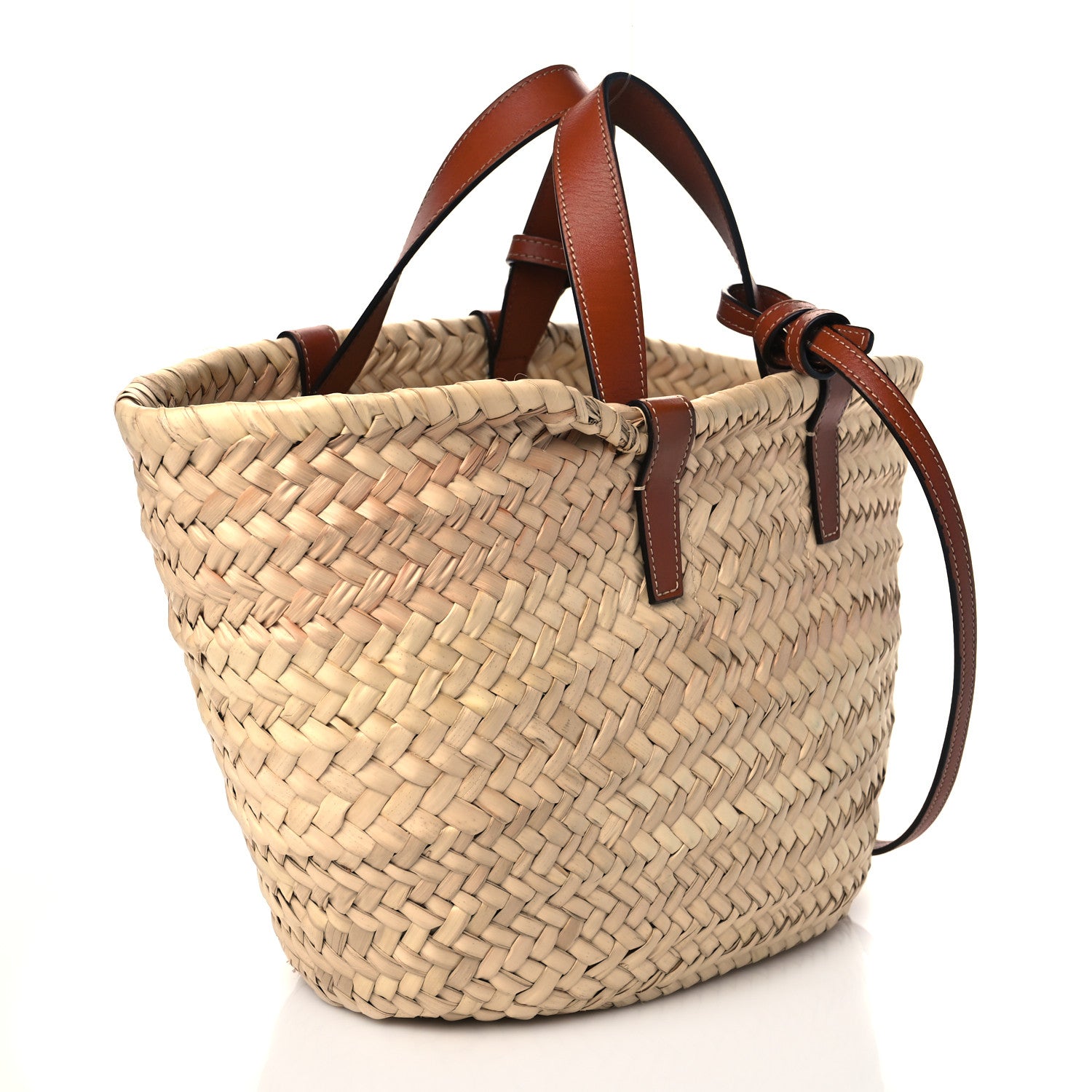 Celine Raffia Calfskin Triomphe Teen Panier Tan 3 of 9