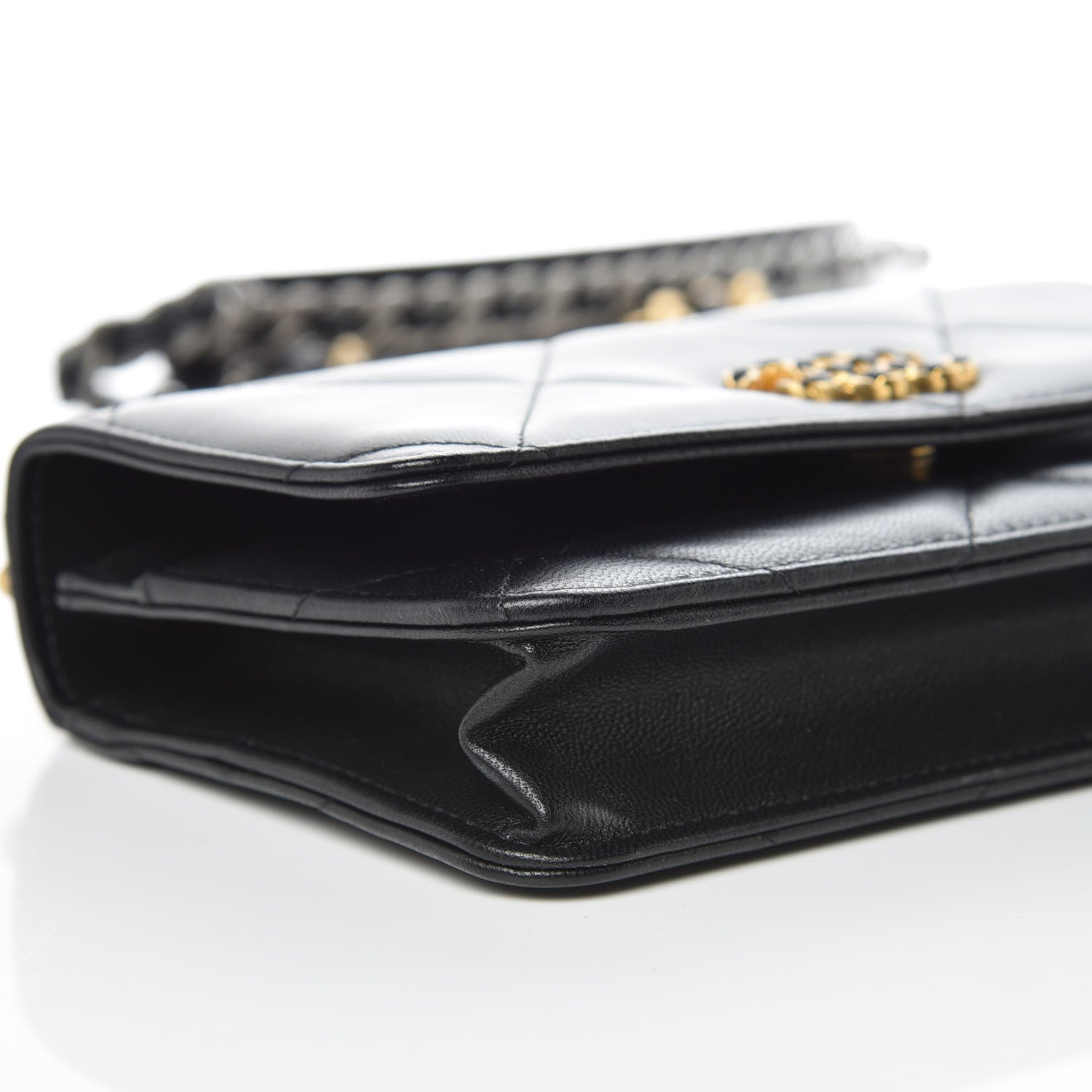 Chanel Goatskin Quilted 19 Wallet On Chain WOC Black 8 of 10