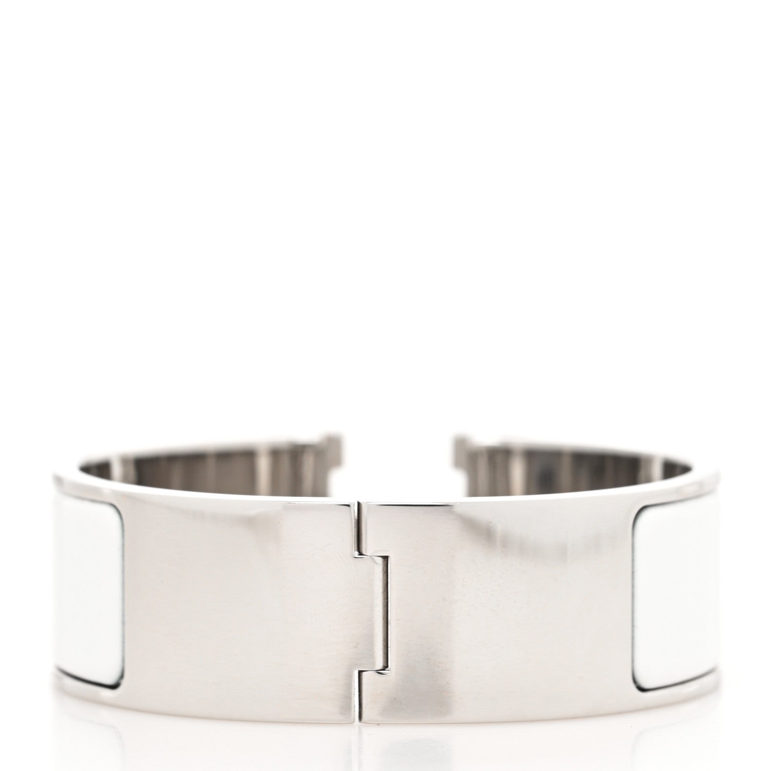 Hermes Enamel Wide Clic Clac H Bracelet PM White 3 of 5