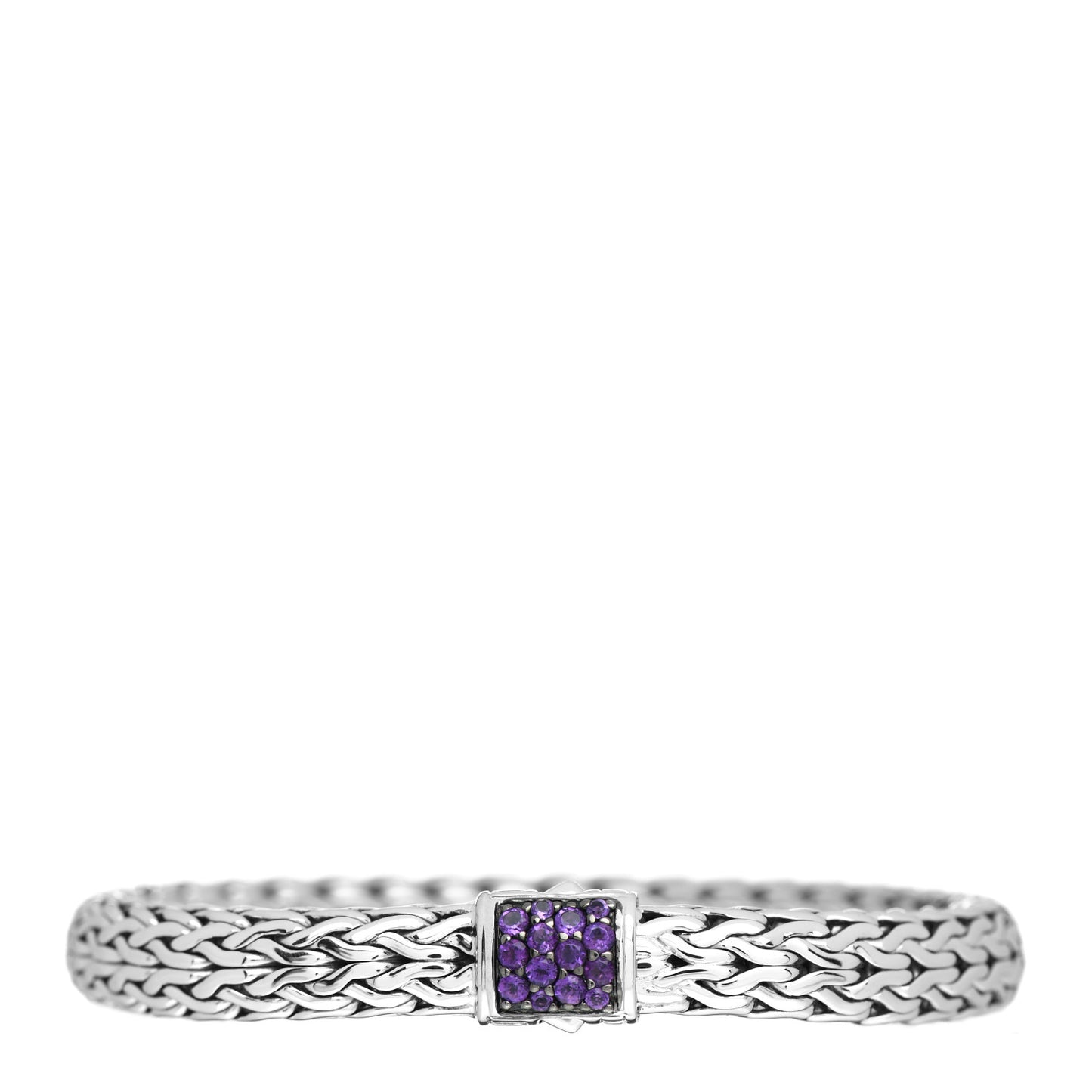 Sterling Silver Amethyst 7.5mm Classic Chain Bracelet