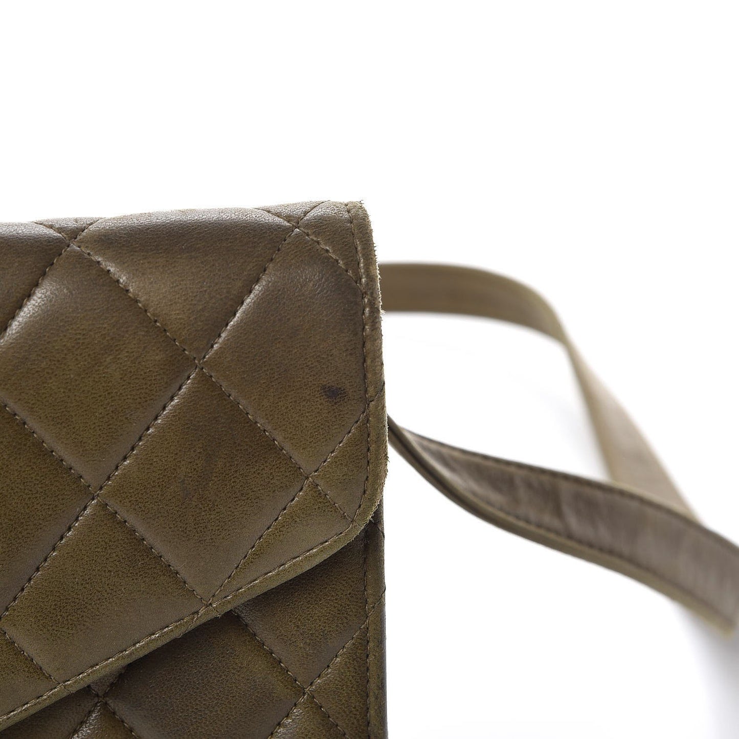 Lambskin Quilted Flap Shoulder Bag Green
