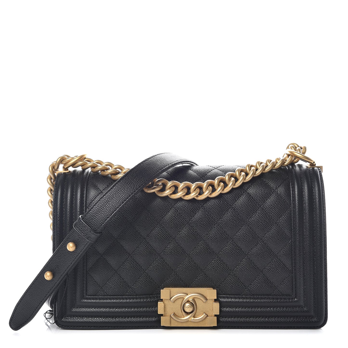 Caviar Quilted Medium Boy Flap Black