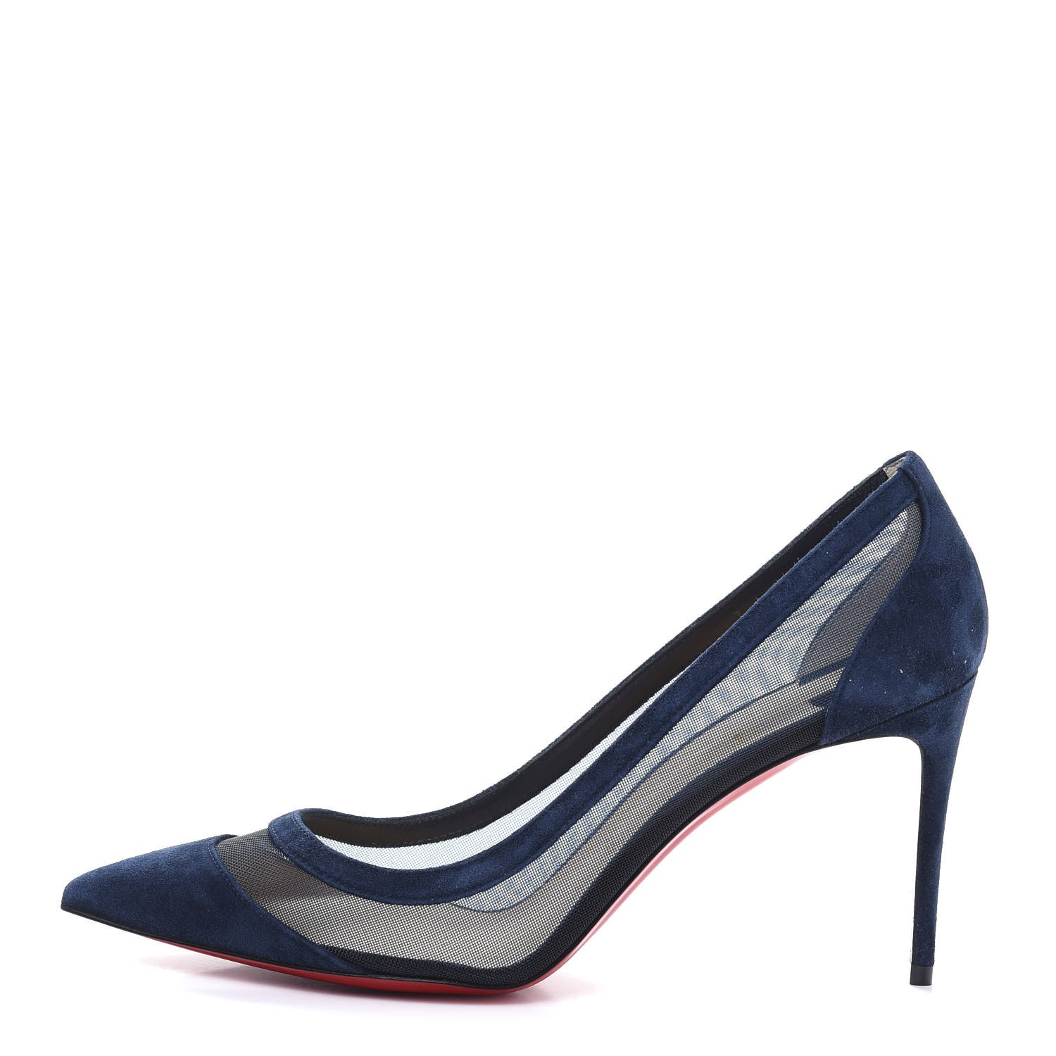 Christian Louboutin Veau Velours Rete Galativi 85 Pumps 39.5 Marine 1 of 8
