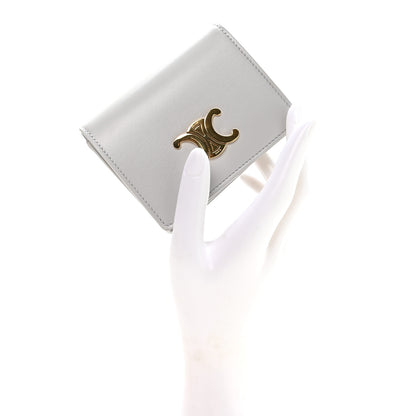 Celine Shiny Calfskin Triomphe Business Card Holder Cloudy Grey 2 of 9