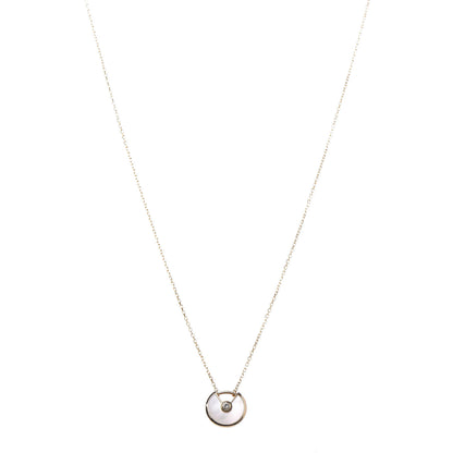Cartier 18K Yellow Gold Diamond Mother of Pearl XS Amulette de Cartier Pendant Necklace 1 of 7