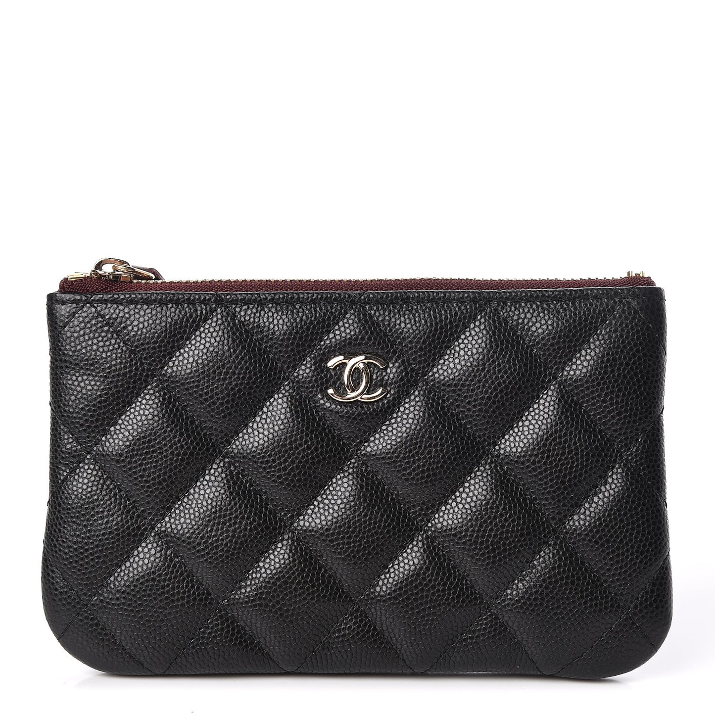 Caviar Quilted Small Cosmetic Case Black