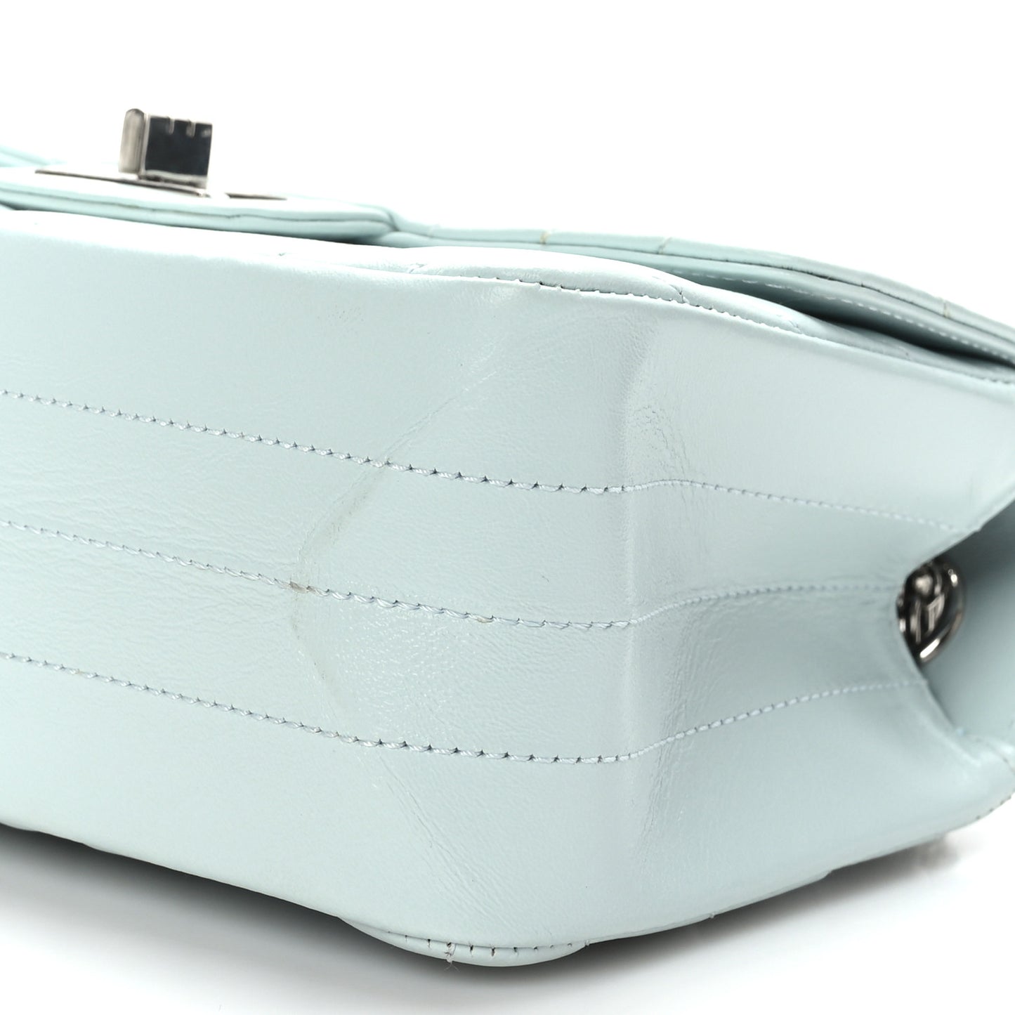 Aged Calfskin Chevron Quilted 2.55 Reissue Mini Flap Light Blue
